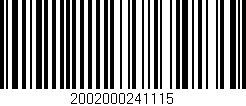 Código de barras (EAN, GTIN, SKU, ISBN): '2002000241115'