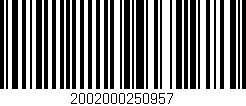Código de barras (EAN, GTIN, SKU, ISBN): '2002000250957'