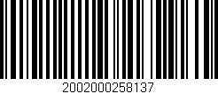 Código de barras (EAN, GTIN, SKU, ISBN): '2002000258137'