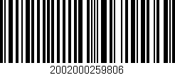 Código de barras (EAN, GTIN, SKU, ISBN): '2002000259806'