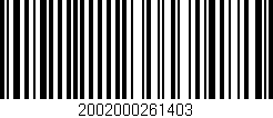 Código de barras (EAN, GTIN, SKU, ISBN): '2002000261403'