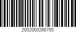 Código de barras (EAN, GTIN, SKU, ISBN): '2002000266705'