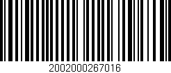 Código de barras (EAN, GTIN, SKU, ISBN): '2002000267016'