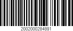 Código de barras (EAN, GTIN, SKU, ISBN): '2002000284891'