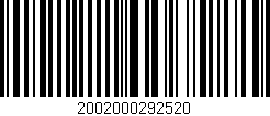 Código de barras (EAN, GTIN, SKU, ISBN): '2002000292520'