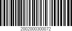 Código de barras (EAN, GTIN, SKU, ISBN): '2002000300072'