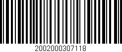 Código de barras (EAN, GTIN, SKU, ISBN): '2002000307118'