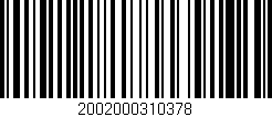 Código de barras (EAN, GTIN, SKU, ISBN): '2002000310378'