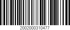 Código de barras (EAN, GTIN, SKU, ISBN): '2002000310477'