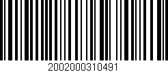 Código de barras (EAN, GTIN, SKU, ISBN): '2002000310491'