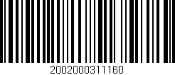 Código de barras (EAN, GTIN, SKU, ISBN): '2002000311160'