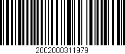 Código de barras (EAN, GTIN, SKU, ISBN): '2002000311979'