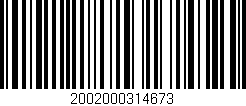Código de barras (EAN, GTIN, SKU, ISBN): '2002000314673'