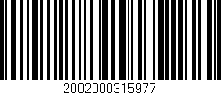 Código de barras (EAN, GTIN, SKU, ISBN): '2002000315977'