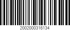 Código de barras (EAN, GTIN, SKU, ISBN): '2002000316134'