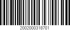 Código de barras (EAN, GTIN, SKU, ISBN): '2002000318701'