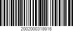 Código de barras (EAN, GTIN, SKU, ISBN): '2002000318916'