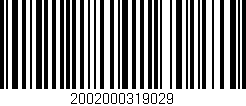 Código de barras (EAN, GTIN, SKU, ISBN): '2002000319029'
