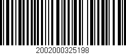 Código de barras (EAN, GTIN, SKU, ISBN): '2002000325198'