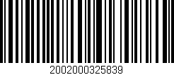 Código de barras (EAN, GTIN, SKU, ISBN): '2002000325839'