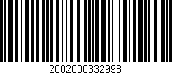 Código de barras (EAN, GTIN, SKU, ISBN): '2002000332998'