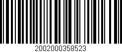 Código de barras (EAN, GTIN, SKU, ISBN): '2002000358523'