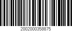 Código de barras (EAN, GTIN, SKU, ISBN): '2002000358875'