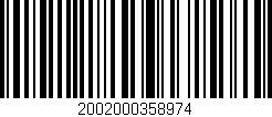 Código de barras (EAN, GTIN, SKU, ISBN): '2002000358974'