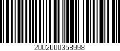 Código de barras (EAN, GTIN, SKU, ISBN): '2002000358998'
