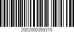Código de barras (EAN, GTIN, SKU, ISBN): '2002000359315'