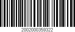 Código de barras (EAN, GTIN, SKU, ISBN): '2002000359322'