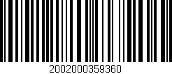 Código de barras (EAN, GTIN, SKU, ISBN): '2002000359360'