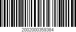 Código de barras (EAN, GTIN, SKU, ISBN): '2002000359384'
