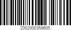 Código de barras (EAN, GTIN, SKU, ISBN): '2002000359605'
