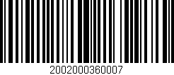 Código de barras (EAN, GTIN, SKU, ISBN): '2002000360007'