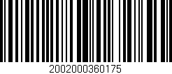 Código de barras (EAN, GTIN, SKU, ISBN): '2002000360175'