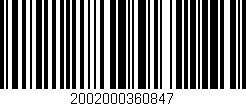Código de barras (EAN, GTIN, SKU, ISBN): '2002000360847'