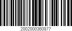 Código de barras (EAN, GTIN, SKU, ISBN): '2002000360977'