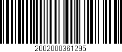 Código de barras (EAN, GTIN, SKU, ISBN): '2002000361295'