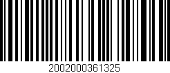 Código de barras (EAN, GTIN, SKU, ISBN): '2002000361325'
