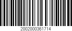 Código de barras (EAN, GTIN, SKU, ISBN): '2002000361714'