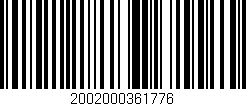Código de barras (EAN, GTIN, SKU, ISBN): '2002000361776'