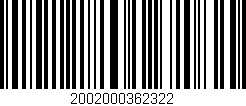 Código de barras (EAN, GTIN, SKU, ISBN): '2002000362322'