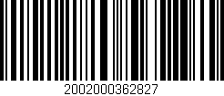 Código de barras (EAN, GTIN, SKU, ISBN): '2002000362827'