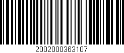 Código de barras (EAN, GTIN, SKU, ISBN): '2002000363107'