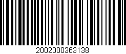 Código de barras (EAN, GTIN, SKU, ISBN): '2002000363138'