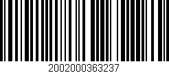 Código de barras (EAN, GTIN, SKU, ISBN): '2002000363237'