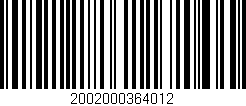 Código de barras (EAN, GTIN, SKU, ISBN): '2002000364012'