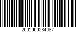 Código de barras (EAN, GTIN, SKU, ISBN): '2002000364067'