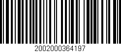 Código de barras (EAN, GTIN, SKU, ISBN): '2002000364197'